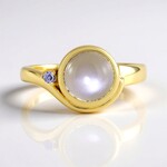 Anello in argento con Pietra di Luna Argentata (KM by Juwelo)