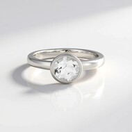 Anello in argento con Topazio Bianco
