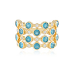 Bague en argent et Apatite bleu néon