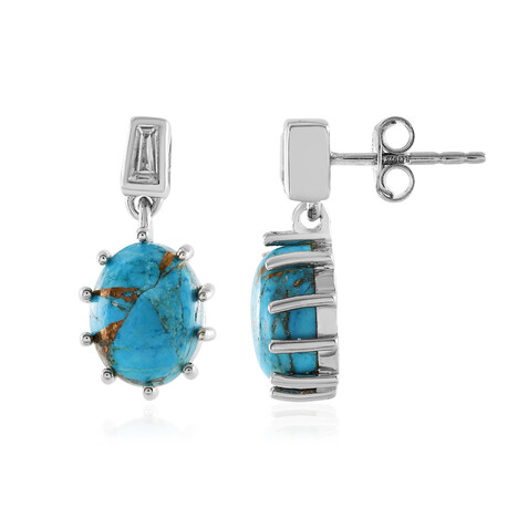 Blauer Mohave-Kupfer-Türkis-Silberohrringe (Faszination Türkis)