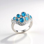 Anello in argento con Apatite Blu Neon