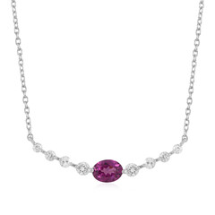 Magenta-Granat-Silbercollier