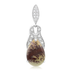 Pendentif en argent et Jaspe dendritique de Sonora