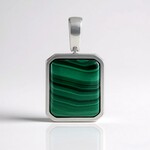 Ciondolo in argento con Malachite (Adela Silber)