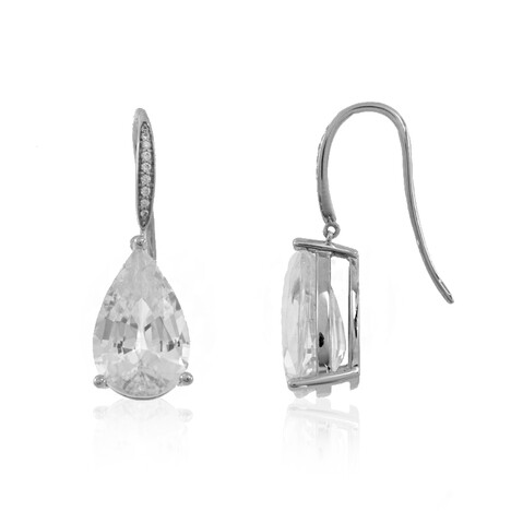 Boucles d'oreilles en platine et Zircon de Preah Vihear (de Melo)