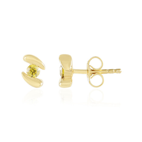 Gelber I2 Brillant-Silberohrringe