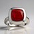 Anello in argento con Quarzo rosso pastello