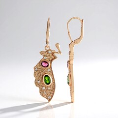 Orecchini in argento con Diopside Russo