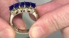 Zilveren ring met kobaltblauwe spinelstenen (Gems en Vogue)