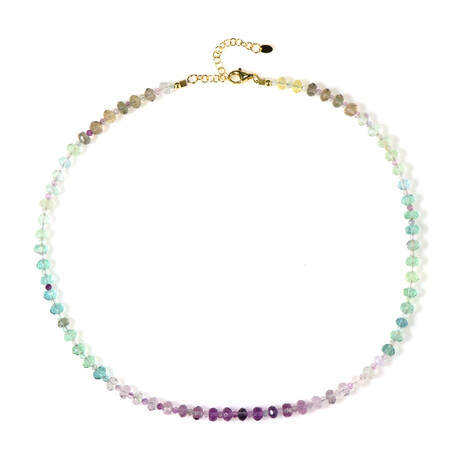 Argentinischer Fluorit-Silberhalskette