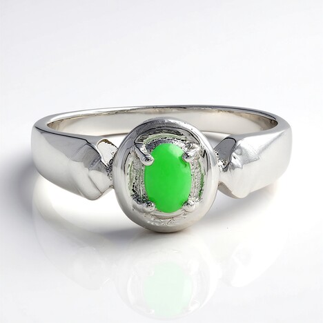 Anello da uomo in argento con Crisoprasio Imperiale