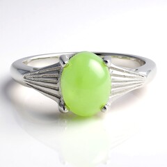 Anello in argento con Crisoprasio Imperiale