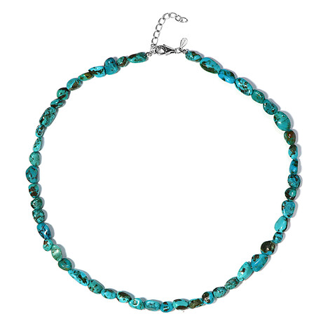Zilveren halsketting met turkooisstenen
