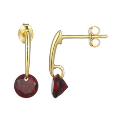 Boucles d'oreilles en argent et Grenat du Mozambique