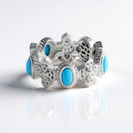 Anello in argento con Turchese Sleeping Beauty (Dallas Prince Designs)