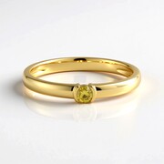 Zilveren ring met een I3 Gele Diamant