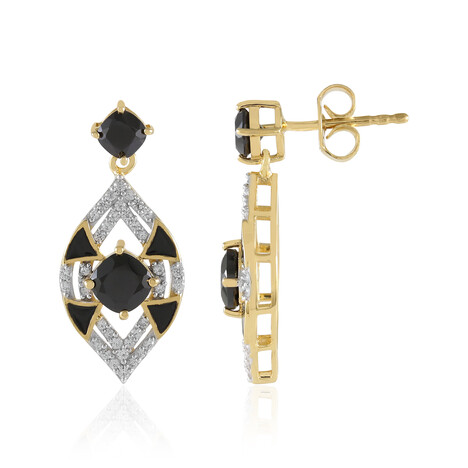 Schwarzer Spinell-Silberohrringe