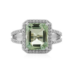 Grüner Amethyst-Silberring