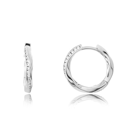Pendientes en platino con Diamante limpio a lupa F (LUCENT DIAMONDS)