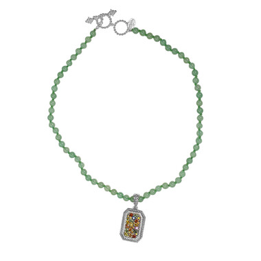 Grüner Achat-Silberhalskette (Dallas Prince Designs)