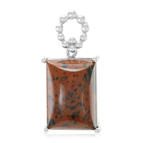 Mahagoni-Obsidian-Silberanhänger