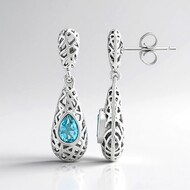 Orecchini in argento con Apatite Blu (MONOSONO COLLECTION)
