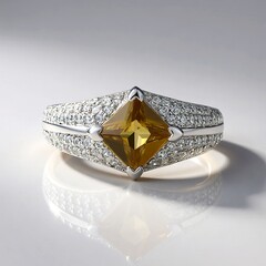 Anello in argento con Zircone Giallo