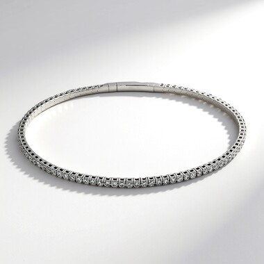 Bransoletka bangle z białego złota - Diament SI1 (H) (CIRARI)