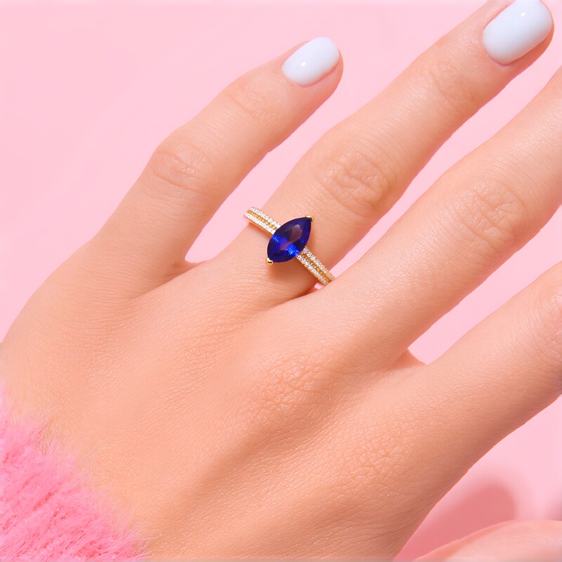 10K AAA Tanzanite Gold Ring