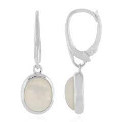 Weißer Mondstein-Silberohrringe