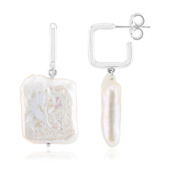 Weiße Süßwasserzuchtperlen-Silberohrringe (TPC)