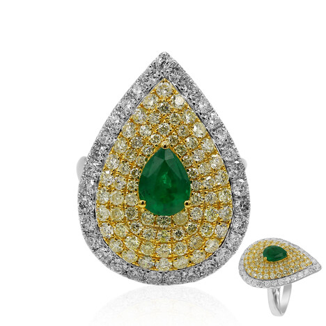 Gouden ring met een AAA Zambia smaragd (CIRARI)