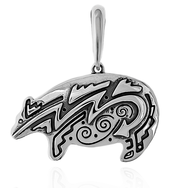 Orecchini A Cerchio, Piccolo Orso, 925 Argento, Opaco, Bambini