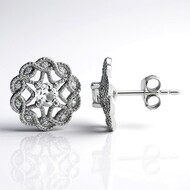 Pendientes en plata con Topacio blanco