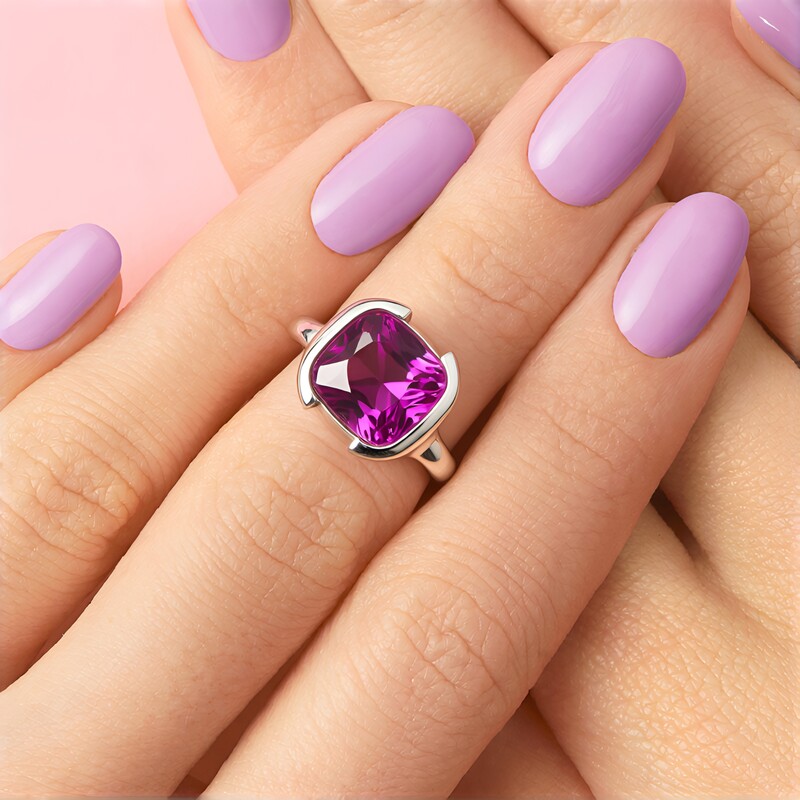 Bague en argent et Fluorite rose (CUSTODANA)