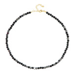 Zilveren halsketting met Zwarte Hematieten