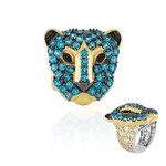 Anello in argento con Spinello Nero (Gems en Vogue)