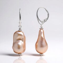 Orecchini in argento con Perla d'Acqua Dolce Pesca
