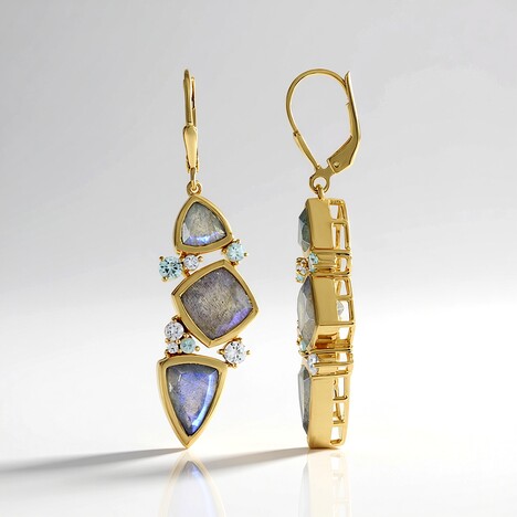 Orecchini in argento con Labradorite Blu Maniry (KM by Juwelo)