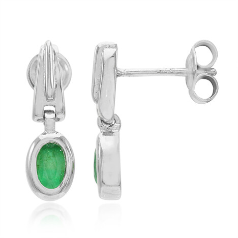 Pendientes en plata con Esmeralda de Bahía