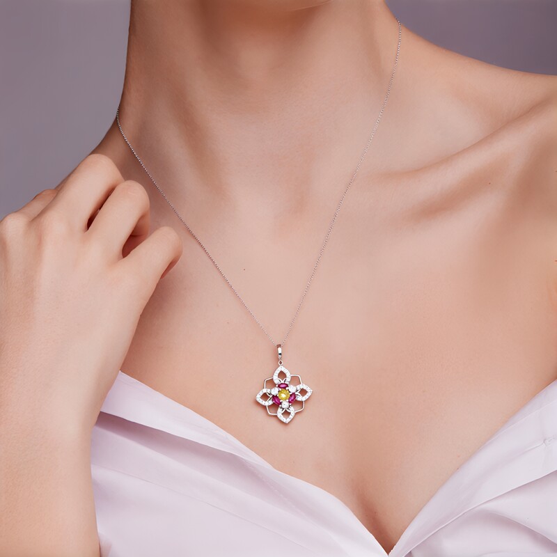 Colgante en plata con Berilo amarillo