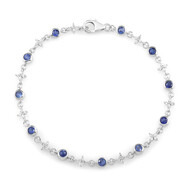 Bracelet en argent et Kyanite du Népal