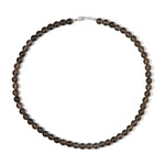 Zilveren halsketting met rookkwartskristallen