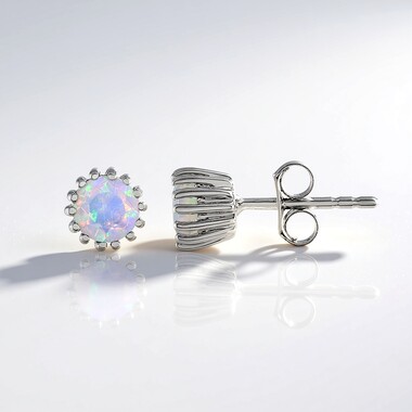 Welo Opal Silver Earrings