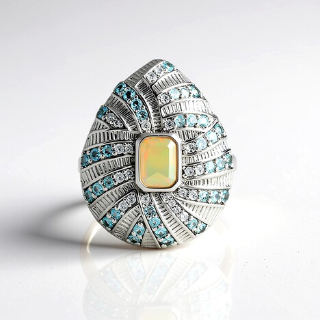 Anello in argento con Opale di Welo (SAELOCANA)