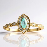 Anello in oro con Tormalina Paraíba Brasiliana (AMAYANI)