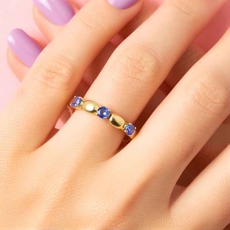 AAA-Tansanit-Goldring (de Melo Gold)