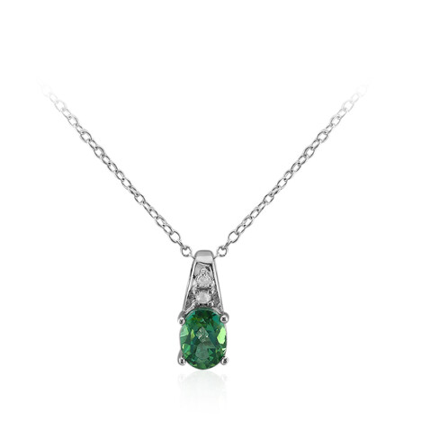 Collana in argento con Topazio Verde Farfalla