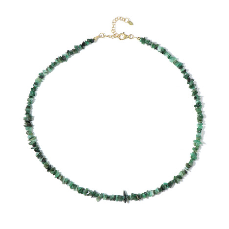 Zilveren halsketting met Zambia-smaragdstenen