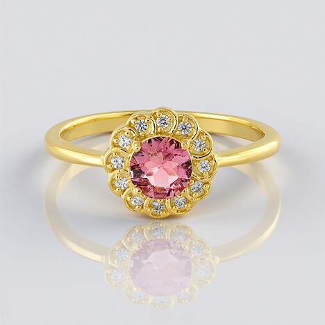 Anello in argento con Tormalina Rosa